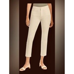 PAIGE | Paige Cindy Ecru Corduroy Straight Leg Cropped Ankle Jeans NWT size 31